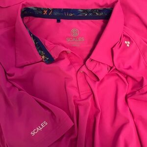 Scales Men's Pink Polo Shirt